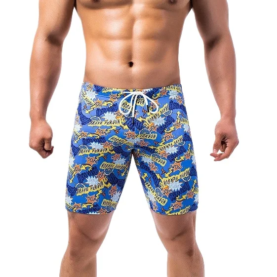 Men's Comic Pop Art Swim Trunks Knee-Length Quick-Drying Board Shorts Drawstring Waist Beach Shorts Swimwear for Surfing Sports