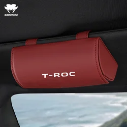 New Car Glasses Case Sun Visor Glasses Holder Sunglasses Storage Box For VW Volkswagen T-Roc TROC Car Auto Interior Accessories