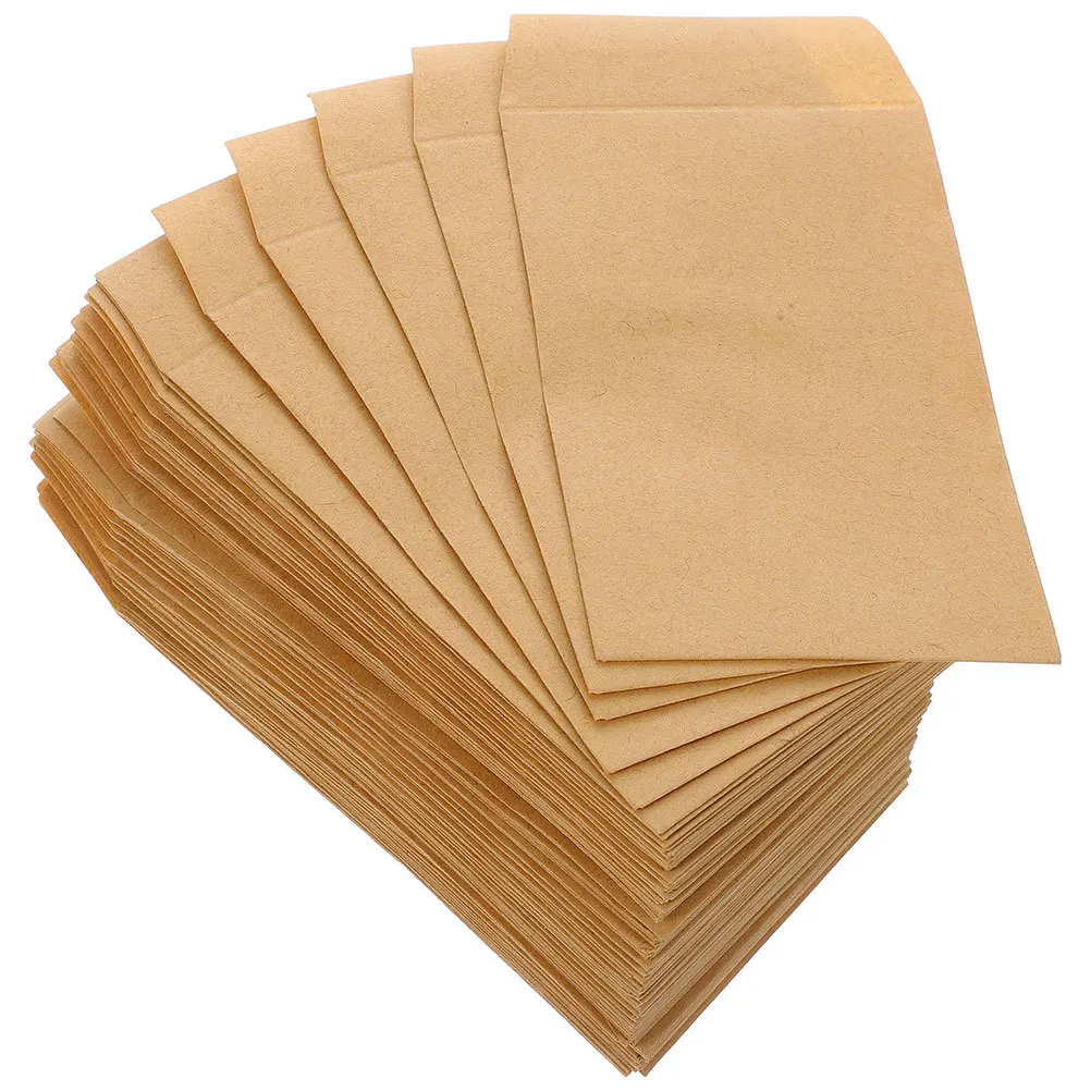 

120 Pcs Small Kraft Paper Envelopes for Seeds Storage Blank Brown Lip Glue Envelopes for Organizing Tiny Items