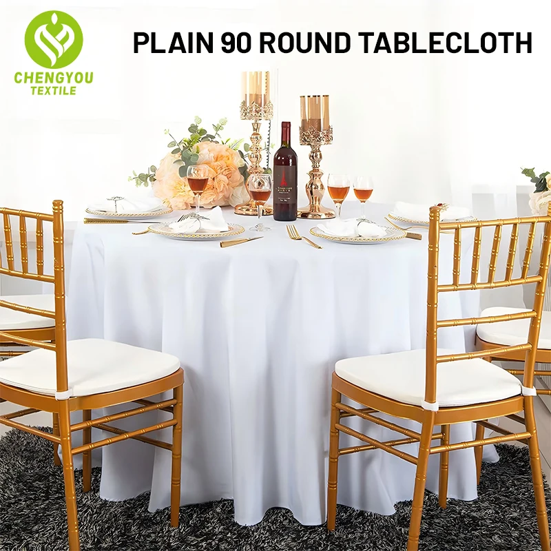 

6 pieces of 228 cm round tablecloth decoration and table accessories are durable, suitable for parties and Christmas tablecloths