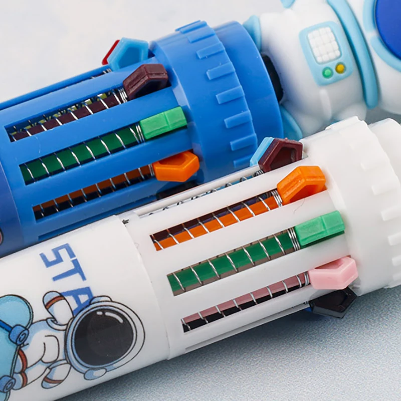 우주 비행사 볼펜, 10 색 프레스 펜, 초등학교 프레스 멀티 컬러 펜, 뉴트럴 펜 포함