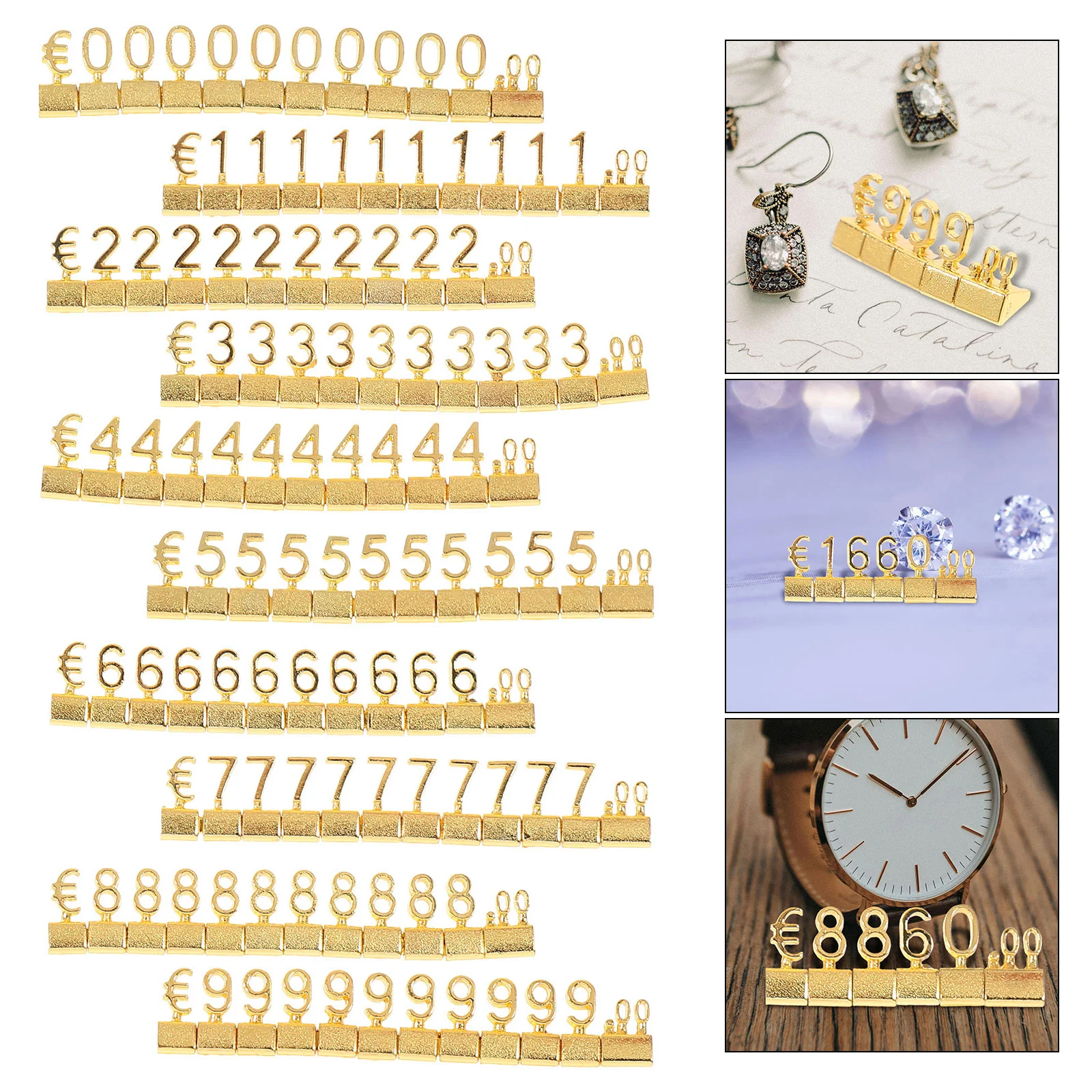 

10 PCS Metal Tag Jewelry Retail Price Sign Tag Board Cube Price Display Stand Watch Necklace ganizer