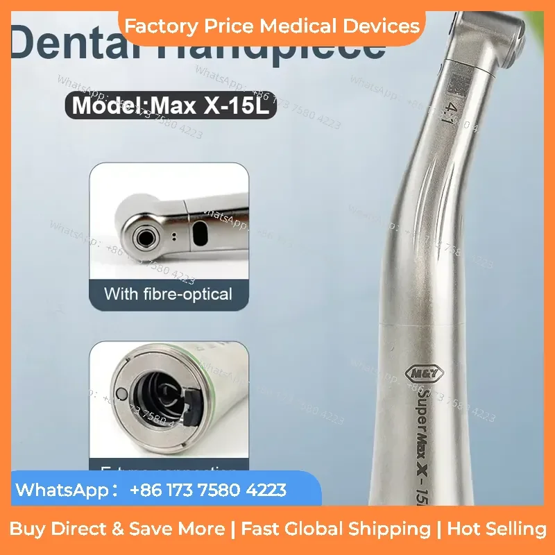 2026 High Quality 4:1 Contra Angle Handpiece With LED Fiber Optic Increasing Green Ring Handpieces fastshipping