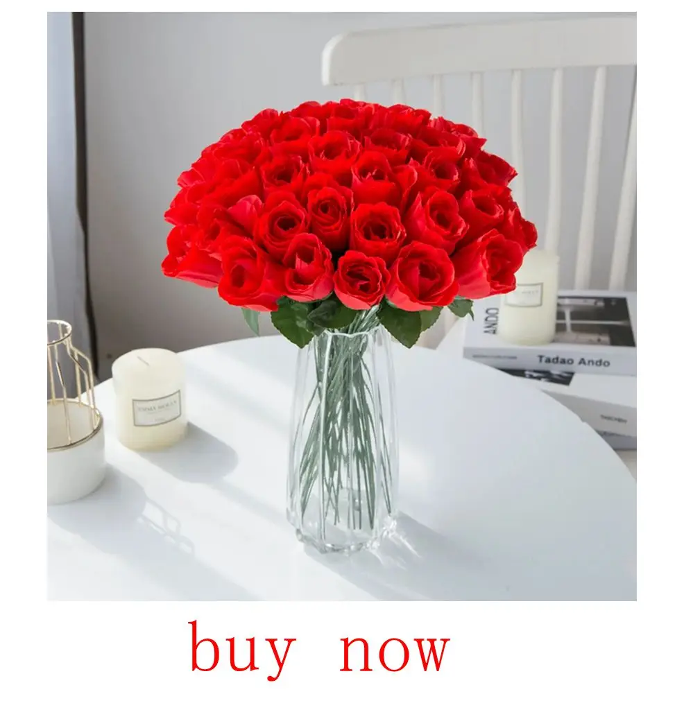 50PCS 10CM Große Rosen Künstliche Blume Dekoration Weihnachten Kränze Hochzeit Braut Zubehör Ausverkauf Kopfbedeckung Brosche – Detail 6