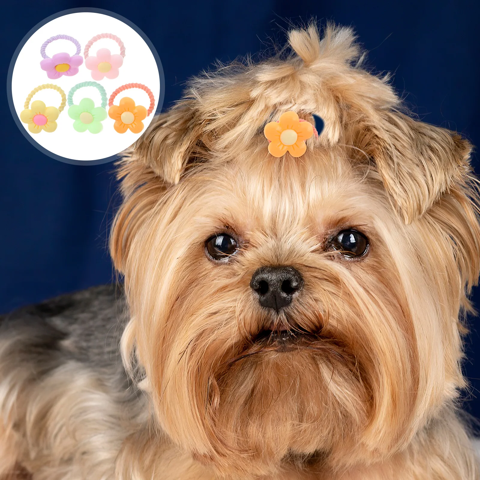 

10pcs Dog Scrunchies Cute Elastic Hair Ties For Long Haired Dogs Ponytail Holders Braid Fixers Stretchy Small Dog Hair Bands Pet