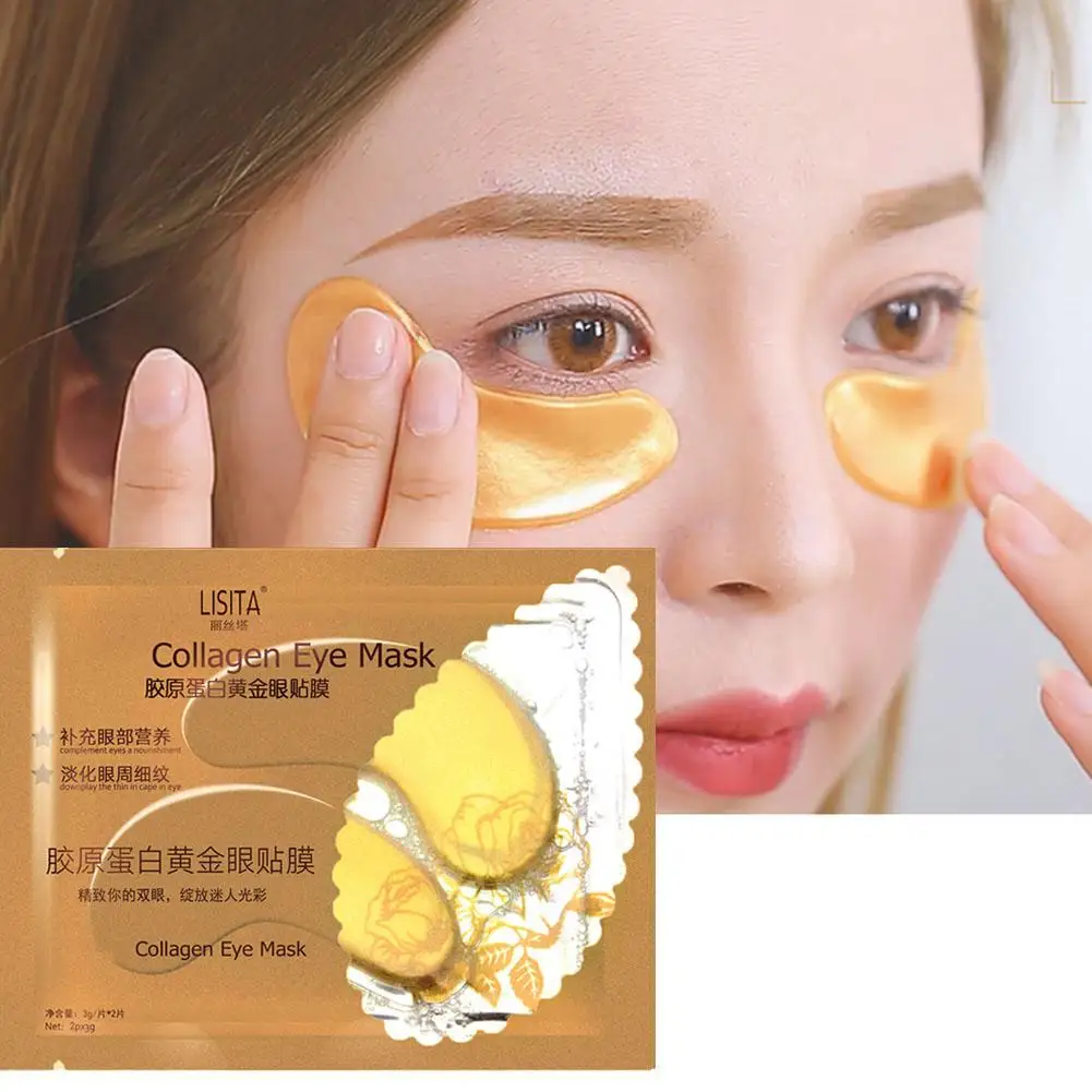 1pair Collagen Golden Eye Anti Dark Circles Eye Bags Moisturizing Firming For Eye Beauty Skinacare S2q6