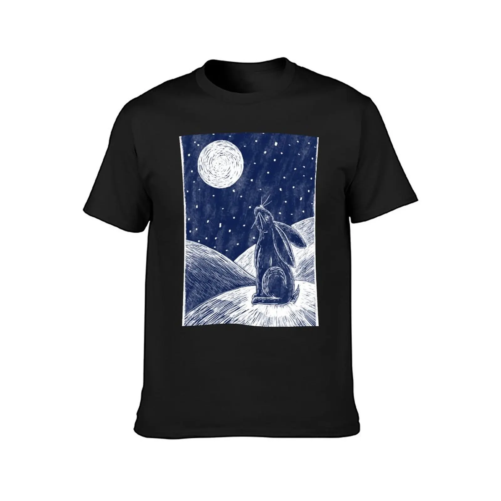 Moon hare in the snow T-Shirt plus size tops customs t shirt for men