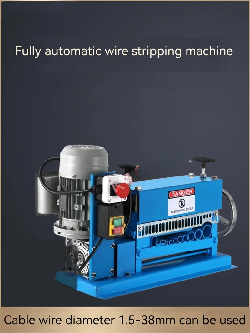 Electric Wire Stripping Machine 220V/110V Cable Stripper for Removing Plastic & Rubber from Wire, Copper Recycle 1.5mm-38mm