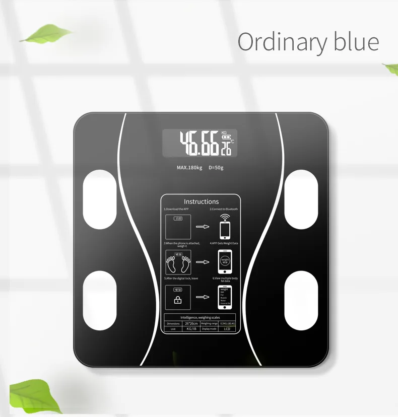 

O50 Intelligent Body Fat Scale Bluetooth Bathroom Scales LED Smart Weight Scale Balance Body Composition Analyzer for Home