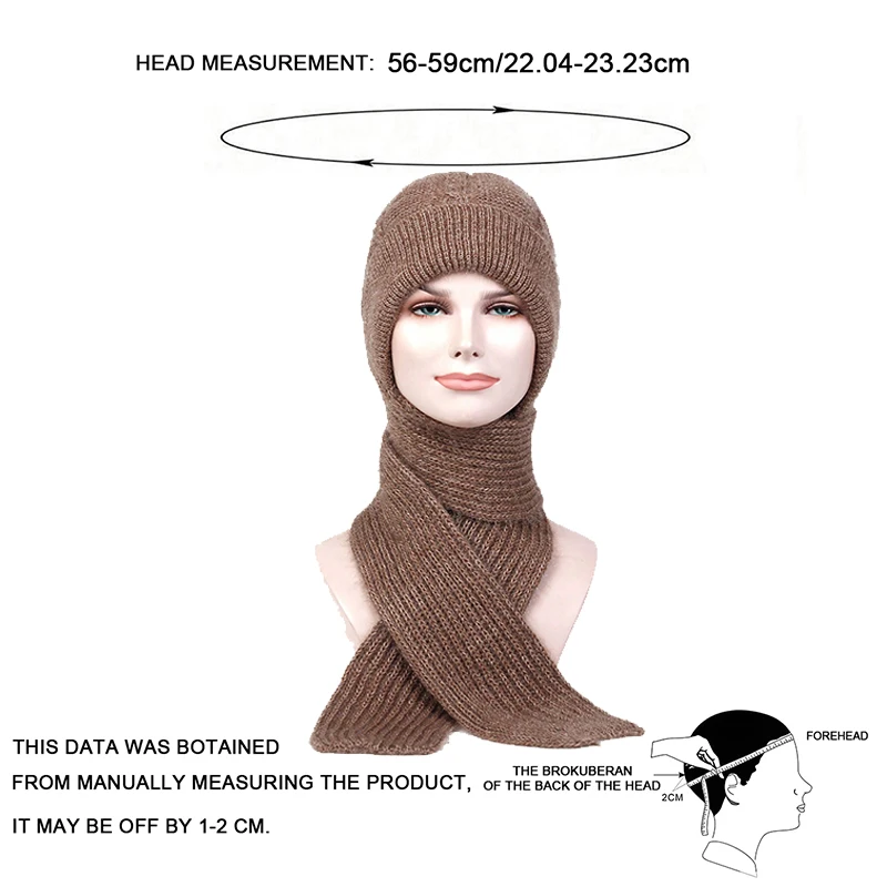 Winter Women Hats Ear Protection Warm Thick Knitted Hat Unisex Scarf Windproof beanies Cap Outdoor Riding and Snow Activities