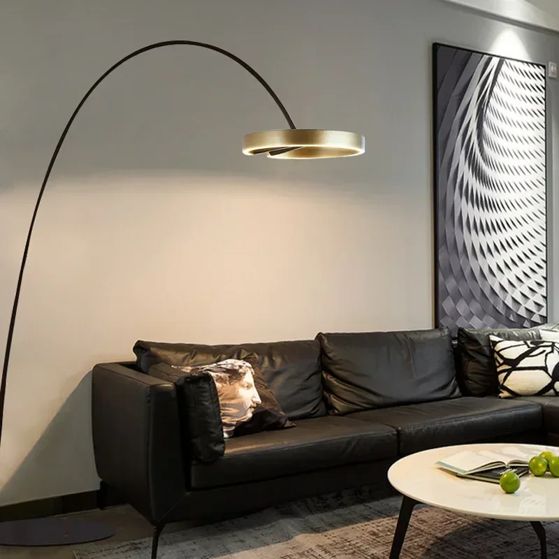 Nordic C Ring LED Floor Lamps Dimmable for Living Dining Room Bedroom Sofa Standing Lamp Home Decor