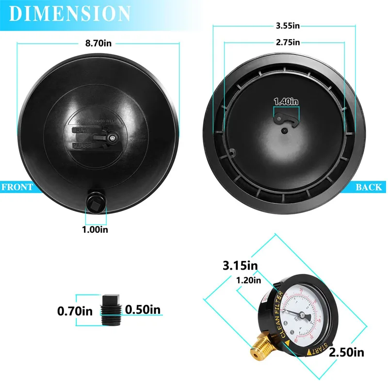 005-302-4300-03 Water Valve Top Dome Assembly Replaces Paramount Valve Top for PCC 2000, Pool Valet, PV3, Cyclean, Vanquish Etc