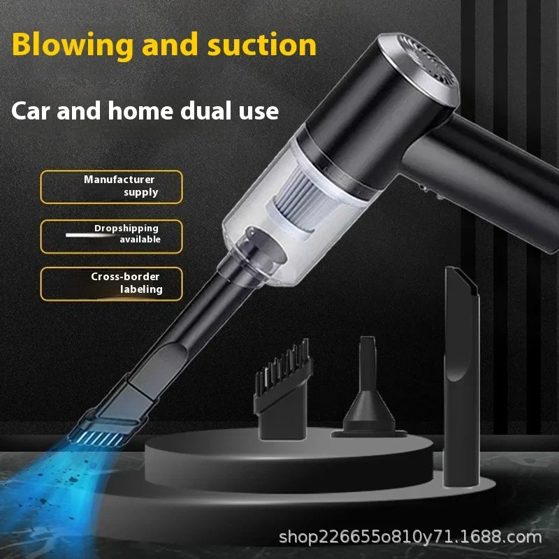 Wireless Car Vacuum Cleaner Dual Use for Home and Car 120W High Power Powerful Vehicle Vacuum Cleaner Black Home Appliance