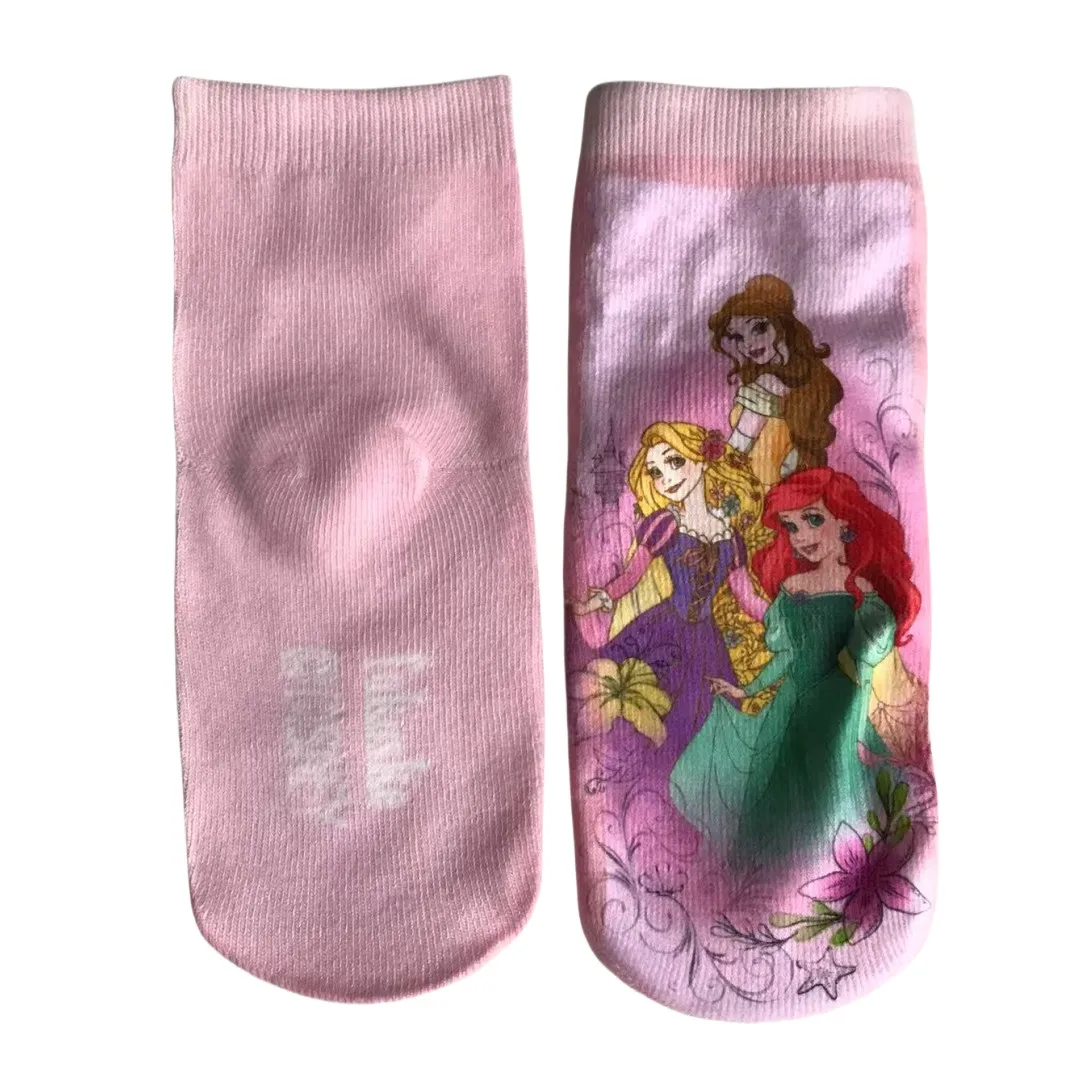 MINISO الأميرة الجوارب مجموعة ملونة آنا إلسا حورية البحر تصميم لطيف الاطفال الأحذية للفتيات حجم 15-20 سنتيمتر 4 زوج/وحدة للأعمار 3-8