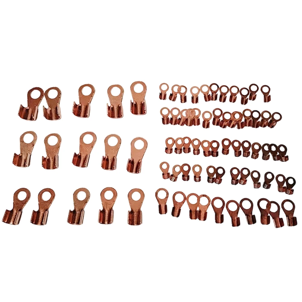 75PCS Copper Nose Terminal 40-300A Open Lug Crimp Connector For Bare Wire For Battery Cable For Splice Industrial Electrical