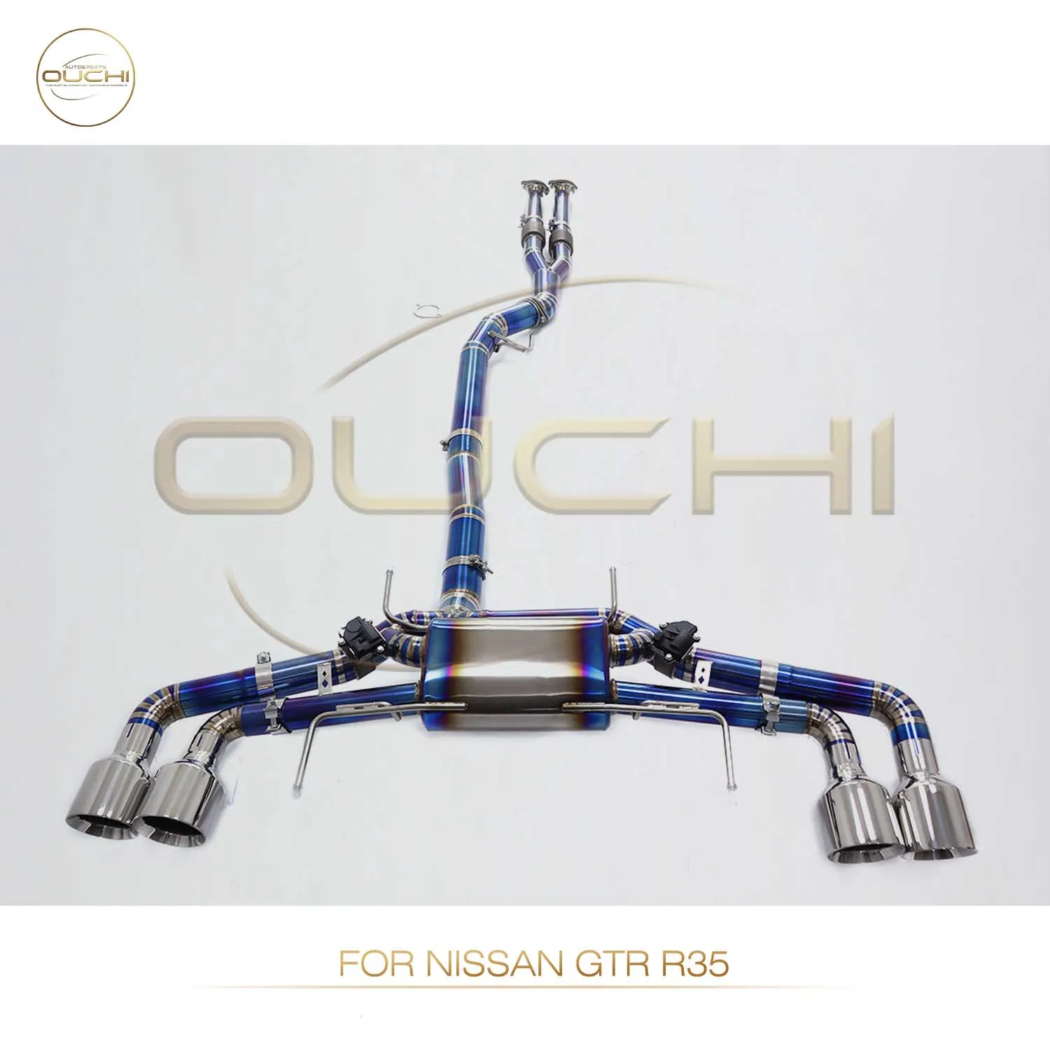 High Performance Catback for Nissan GTR R35 OUCHI exhaust system Titanium Alloy with valve tips Y tube