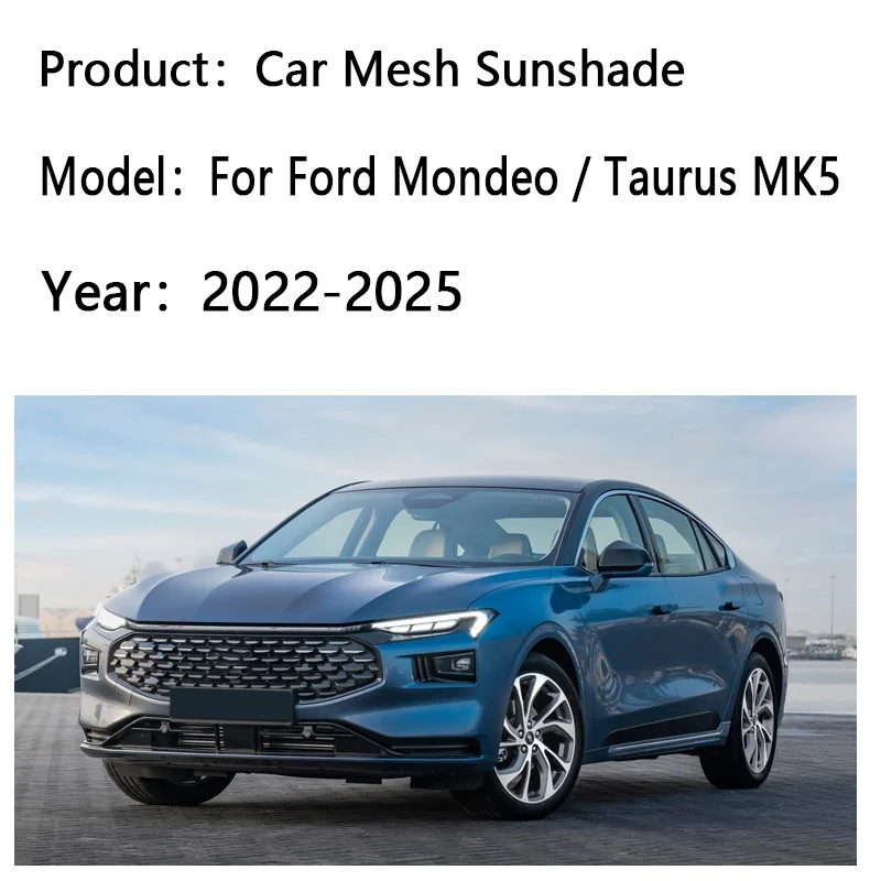 Car Window Sunshade For Ford Mondeo Taurus MK5 2022-2025 2023 Visor Mesh UV Protection Windshield Frame Curtain Auto Accessories