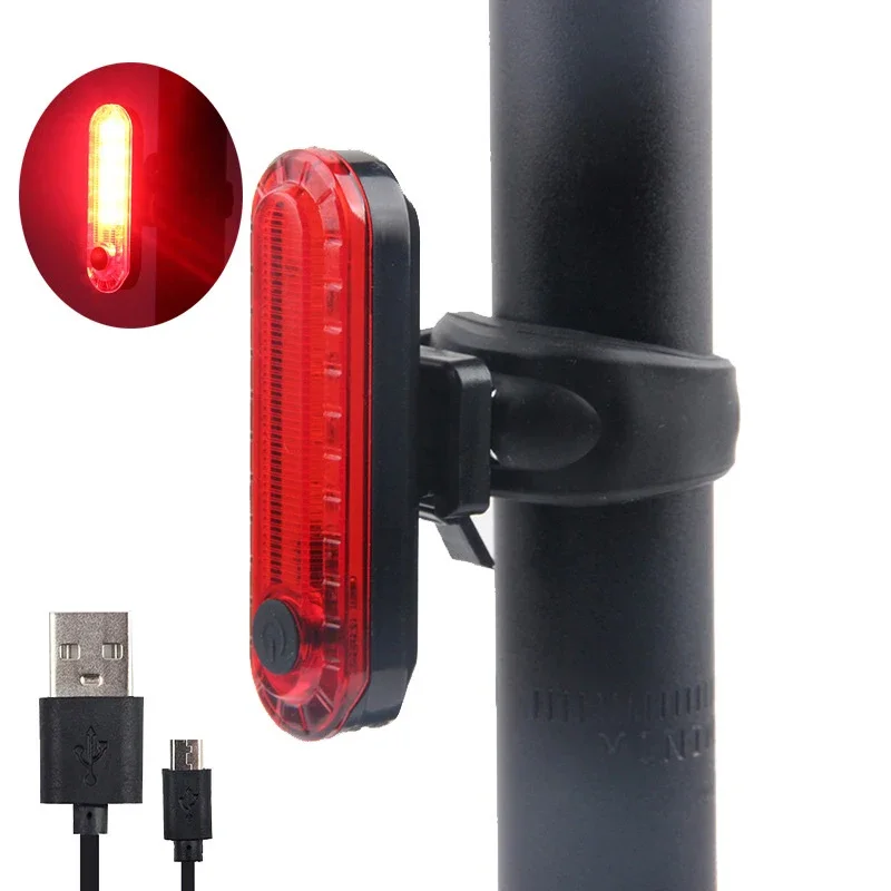 Bike Lights Waterproof Riding Tail Light USB LED Rechargeable Night Bicycle Lamp Bright Flashlight 220mA Road Bike Rear Light