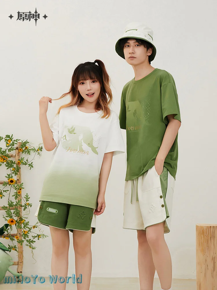 MiHoYo Official Genshin Impact Nahida T-shirt Doujin Nahida Theme Grass King Cotton Short Sleeves Buer Sumeru Birthday Gifts