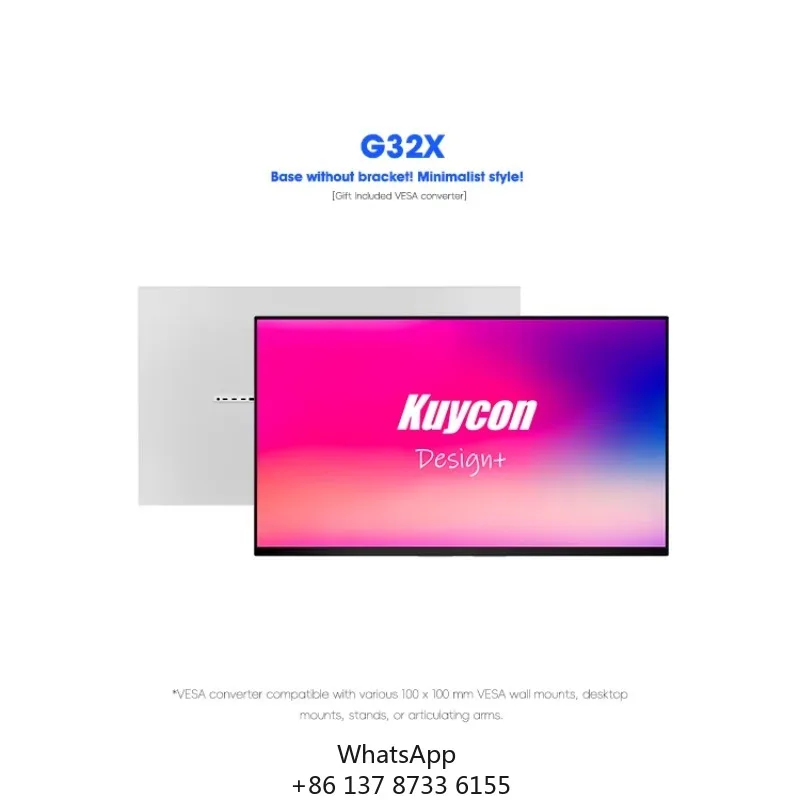 Kuycon G32X 6K All-aluminum 6106x3384 PC Office 32 Inch Monitor Glossy Screen Matte Soft Light Display Monitor Without Bracket