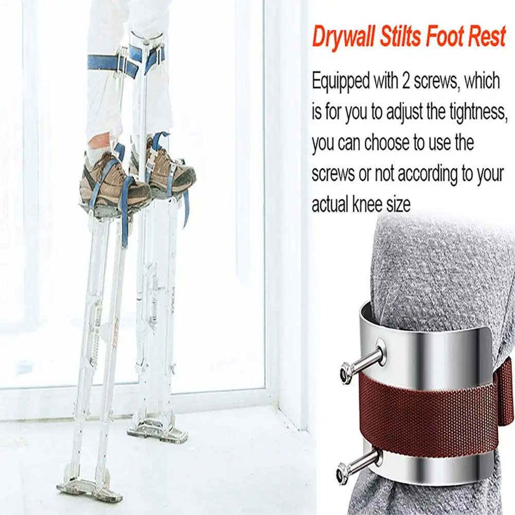 Drywall Stilt Accessories Drywall Stilt Replacement Kit with Curved Plate Leg Cuffs Attachment Corrosion Resistant for Stilts