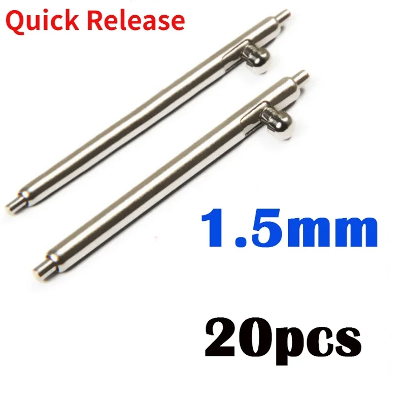 Quick Release 20pcs 1.5mm Diameter 20mm 22mm Length Watch Strap Spring Bars Pins Pepair Tools & Kits 12mm-24mm band Accessories