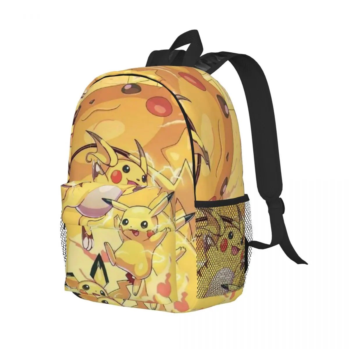 Pokémon novo padrão elegante bolsa escolar estampada mochila leve de 15 polegadas