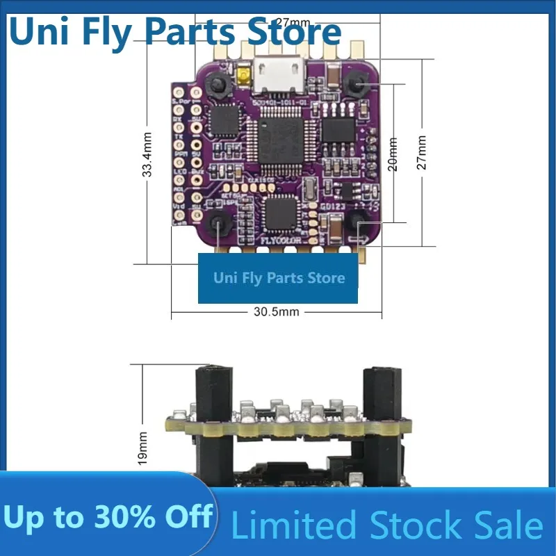 UniFlyFlycolor Raptor S-Tower 12A BHeli-S 2-3S BEC 5V1A Dshot ESC With F3 Flight Controller FC Happymodel Emax 20MM