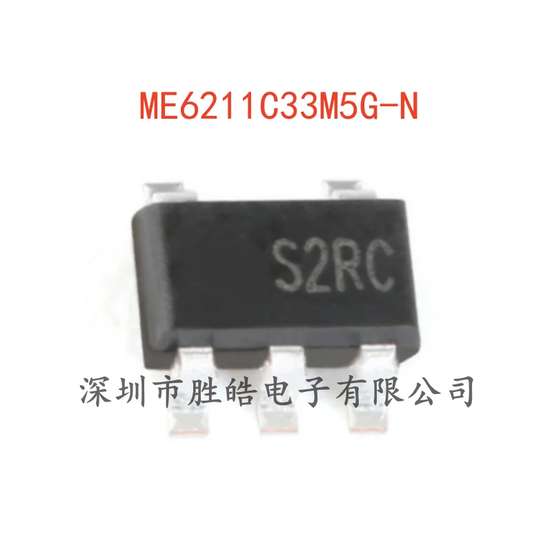 (50PCS)  NEW   ME6211C33M5G-N   3.3V0.5A   Low-Dropout Linear Regulator Chip    SOT23-5    ME6211C33   Integrated Circuit