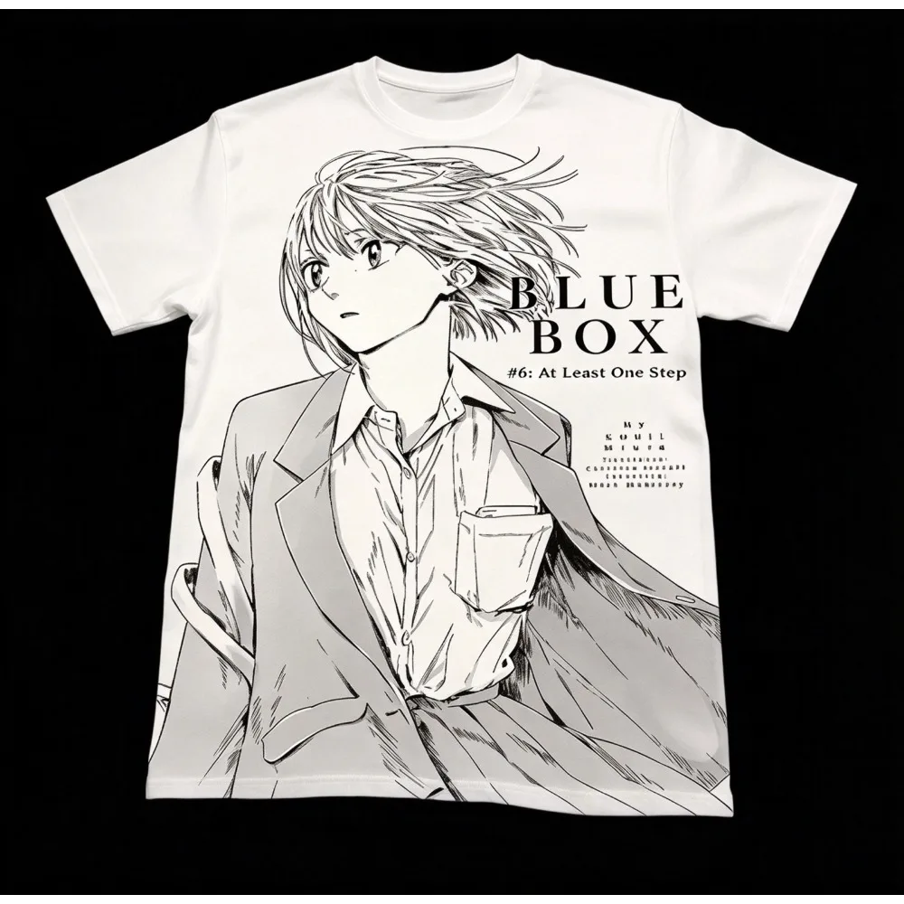 2026 New Anime Street Style Blue Box Chinatsu Kano Graphic Tee Unisex Manga Panel Casual Short Sleeve T-Shirt