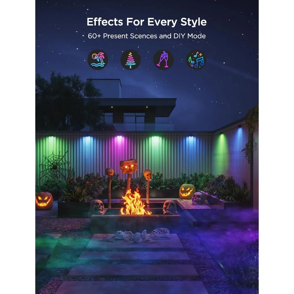 Deck Lights, Smart Fence Lights with App Control, Voice Control, LED Patio Lights for Christmas Decoration, Party Supplies Light