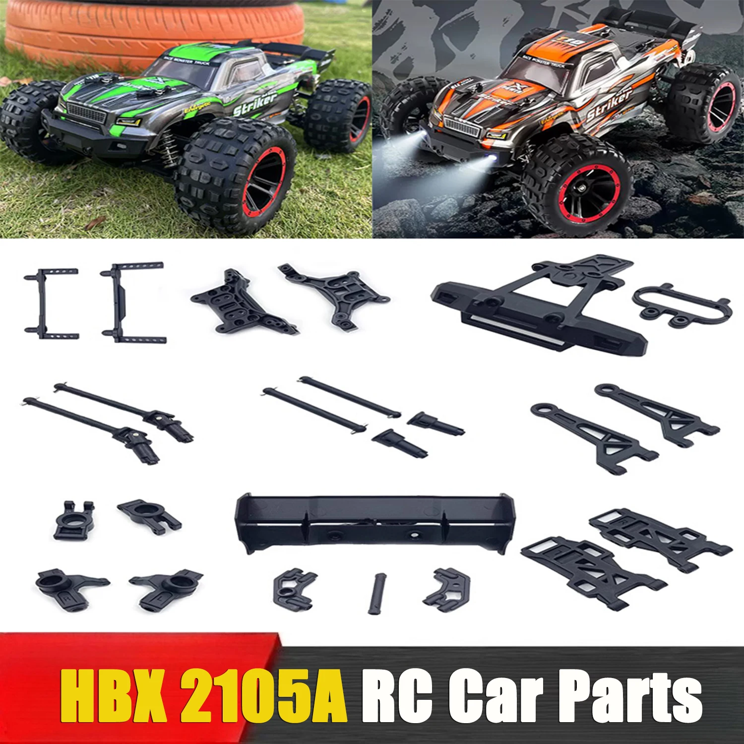 HBX 2105A RC Remote Control Car Parts Modified Brushless Upgrade Metal Front and Rear Drive Shaft Differential Gear Motor ESC