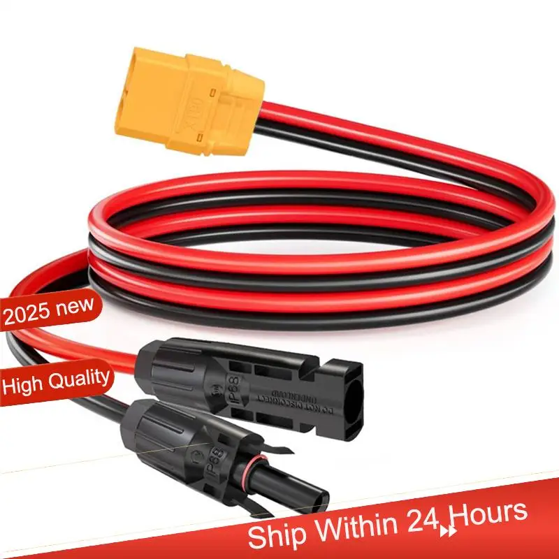 

~【A48T HOT】XT90 Female Solar Panel Connector Adapter 10AWG 1M Cable For Portable Power Station RC Battery Pack Drone RV Etc