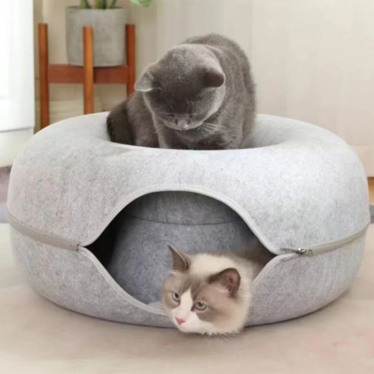 Cat Cat Tunnel Donut Cat Bed Interactive Tunnel Pet Felt Indoor Toys Cats House Kitten Training Toy Cat Kennel Cat Accessories - Aliexpress Deal