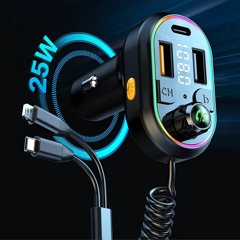 

Car Bluetooth MP3 Player C29/C30 with Hands-free Calling, FM Transmitter, Dual USB Car Charger, Fast Charging