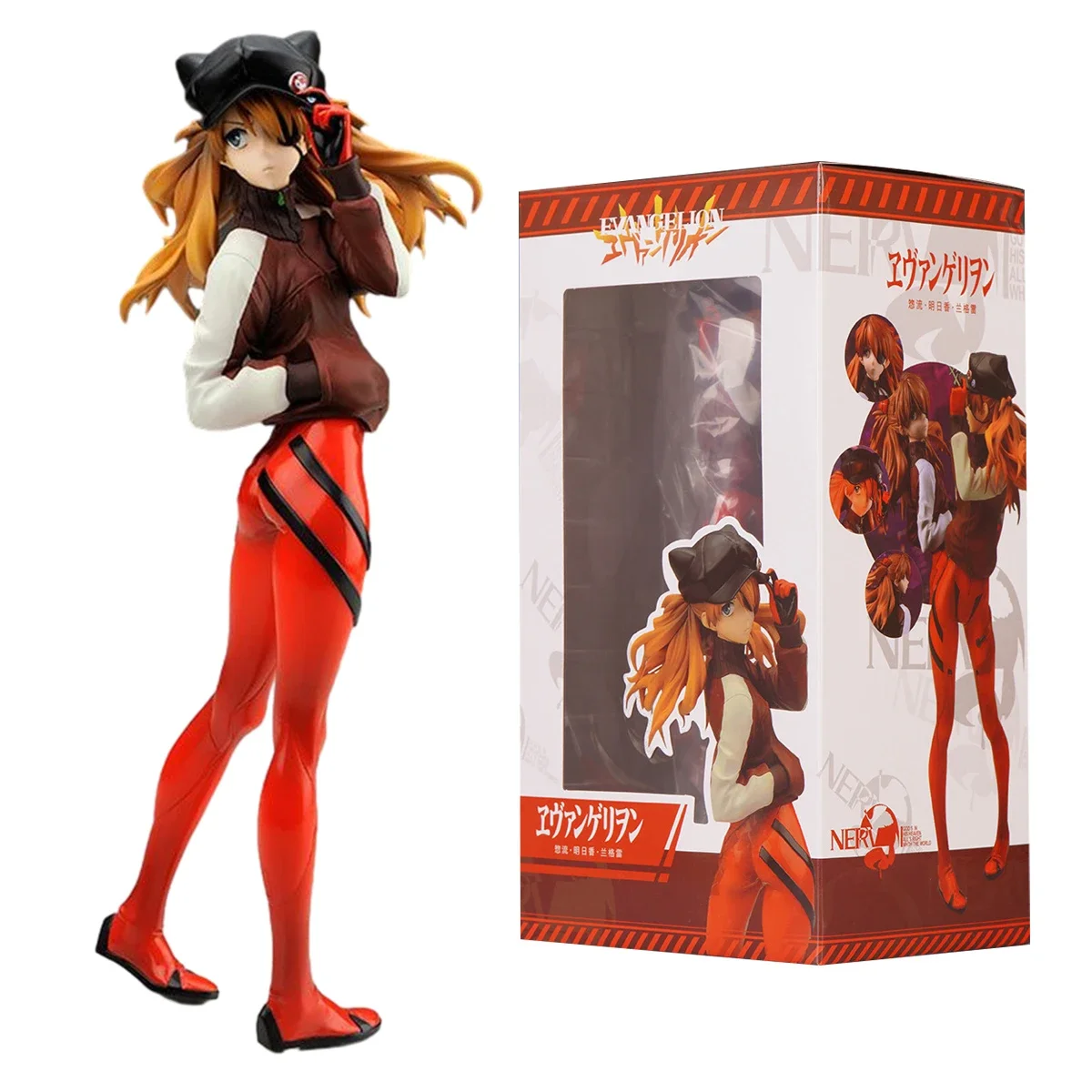 

24CM EVA Anime Figure Asuka Langley Soryu Sportswear Peaked Cap Dress Up Model Toy Gift Collection PVC Evangelion Aciton Figure