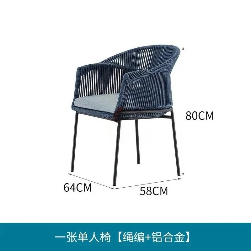 Mesa y silla para patio al aire libre, combinación de Villa, jardín, muebles de mimbre de diseño, balcón creativo, silla de mimbre de ocio