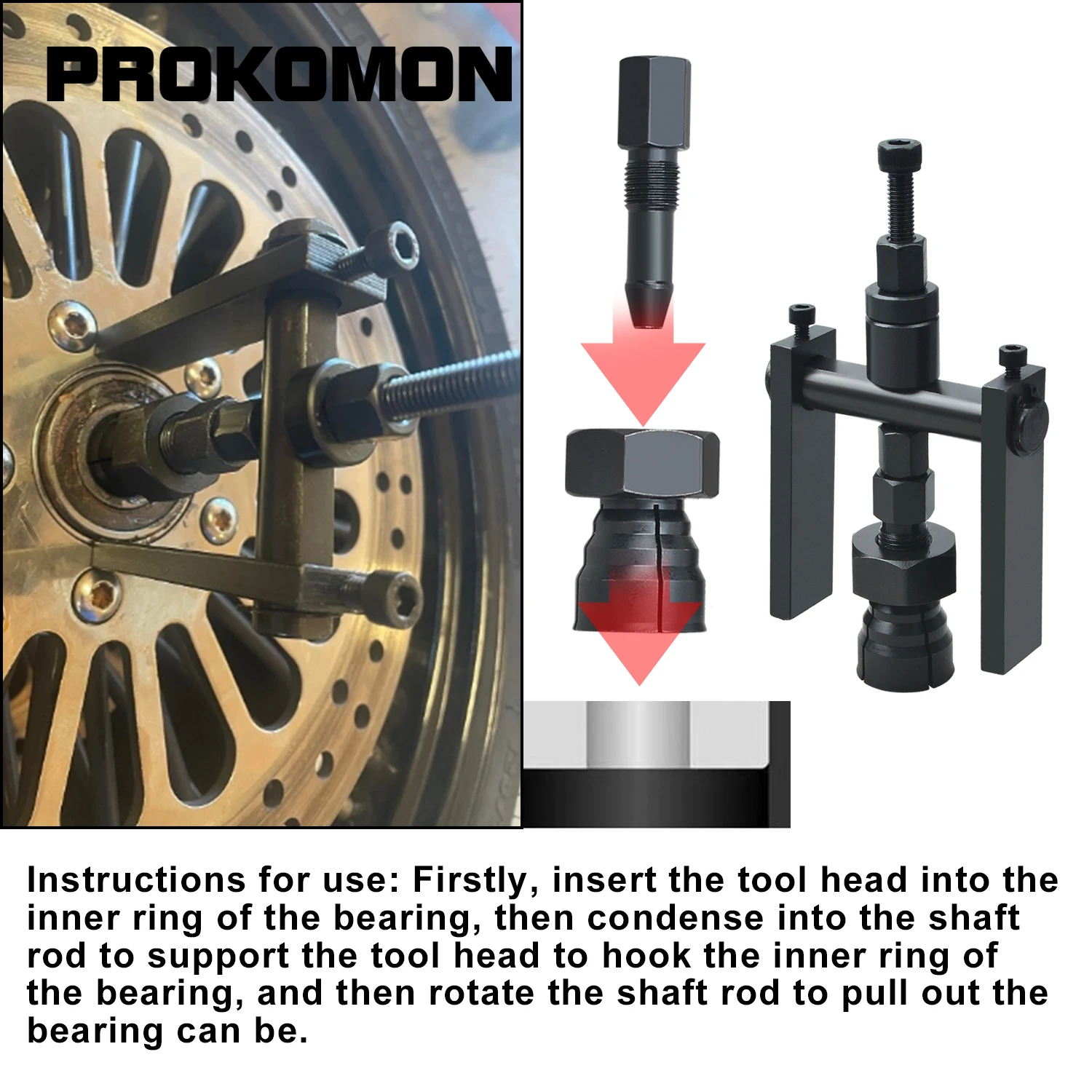 Motorcycle Blind Inner Bearing Puller Tool Kit Slide Hammer Pilot Insert Internal Bearings Removal Extractor Tools Set 8-25MM