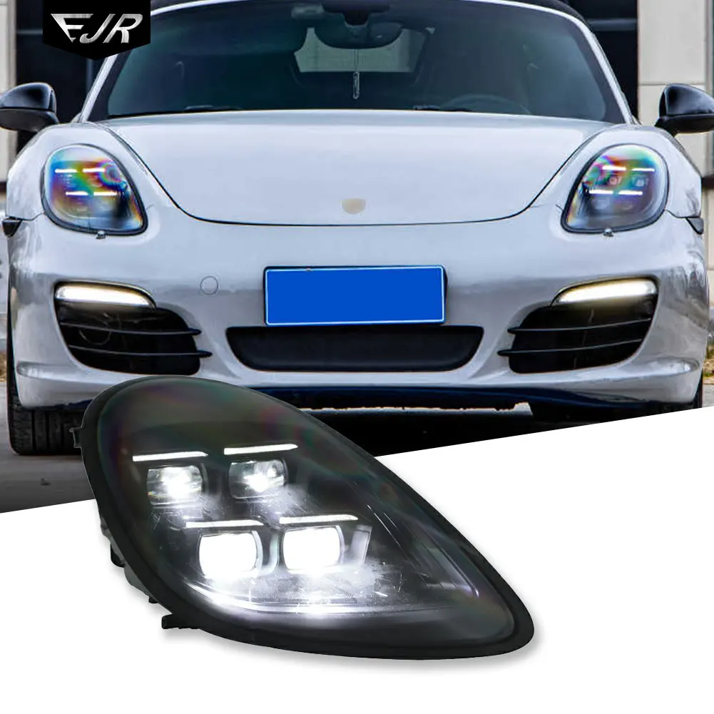 For porsche Cayman 981 Headlights Assemblies 2013-2015 Modified LED Matrix Front Head Lights Old to New Cars Lamp Accessories