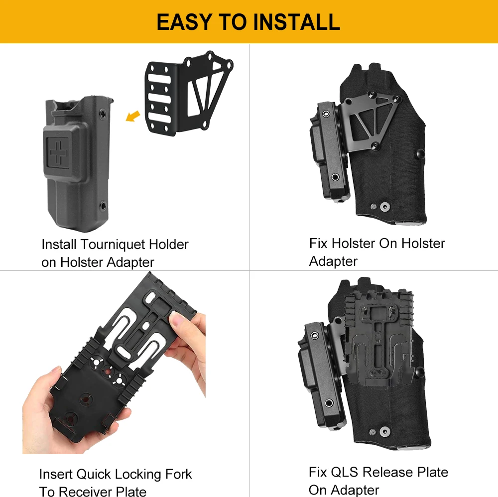 BOOIU Tactical Holster Adapter Stainless Steel Holster Quick Locking System Extension Plate For Outdoor Camping Hunting Holster view 6