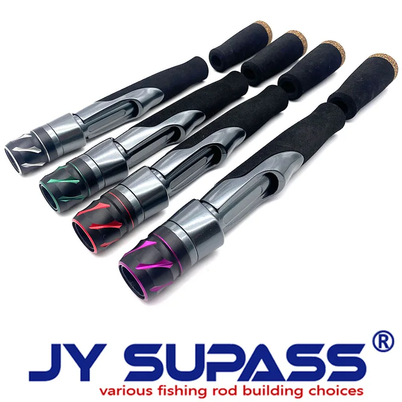 JY SUPASS VSS Custom Fishing Rod Reel Seat With reelseat locking nut ,Black EVA Grip Handle Reelseat set for Fishing Rod Repair