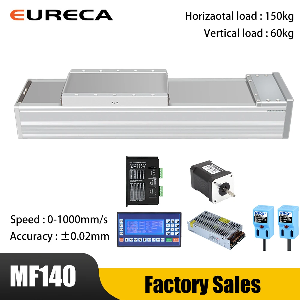 Fully Enclosed Electric Linear Slide Module Heavy Duty Cross Precision Ball Screw Stage with Built in Steel Belt 140mm Width
