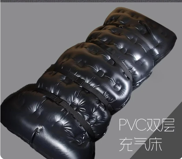 230x90cm PVC latex vacuum inflatable double-layer double-chamber compressed air mattress