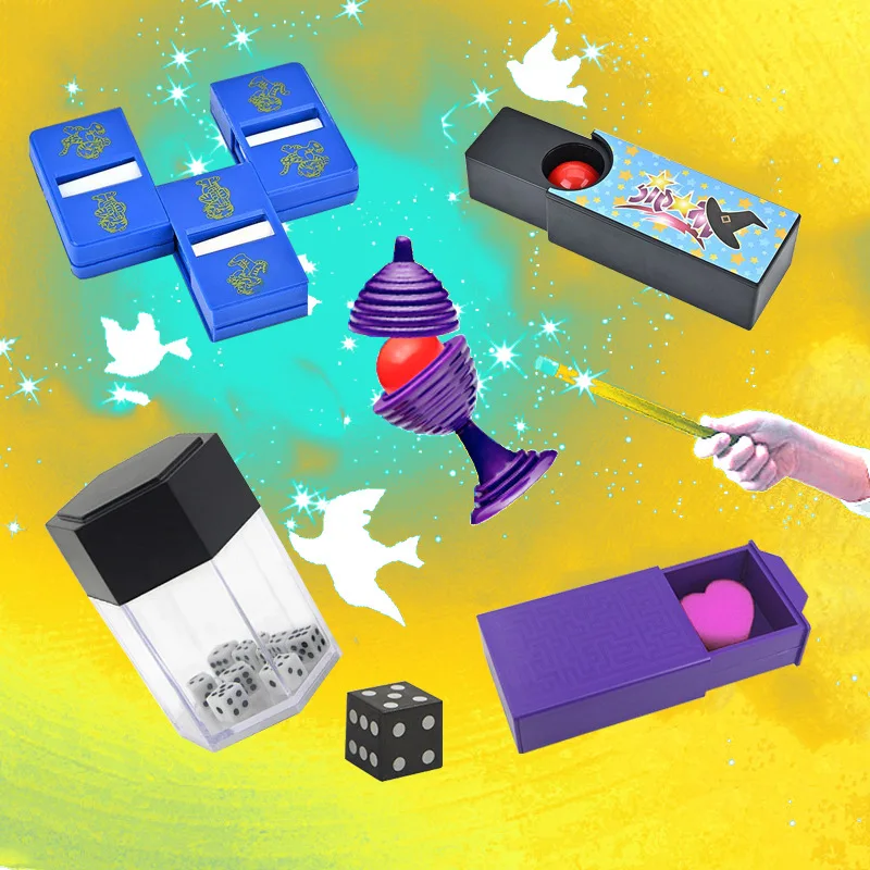 Kids Classic Magia Prop Exploding Dice Magic Trick Toy Cool Magic Trick For Children Funny Magic Box Performance Gag Prank Toys