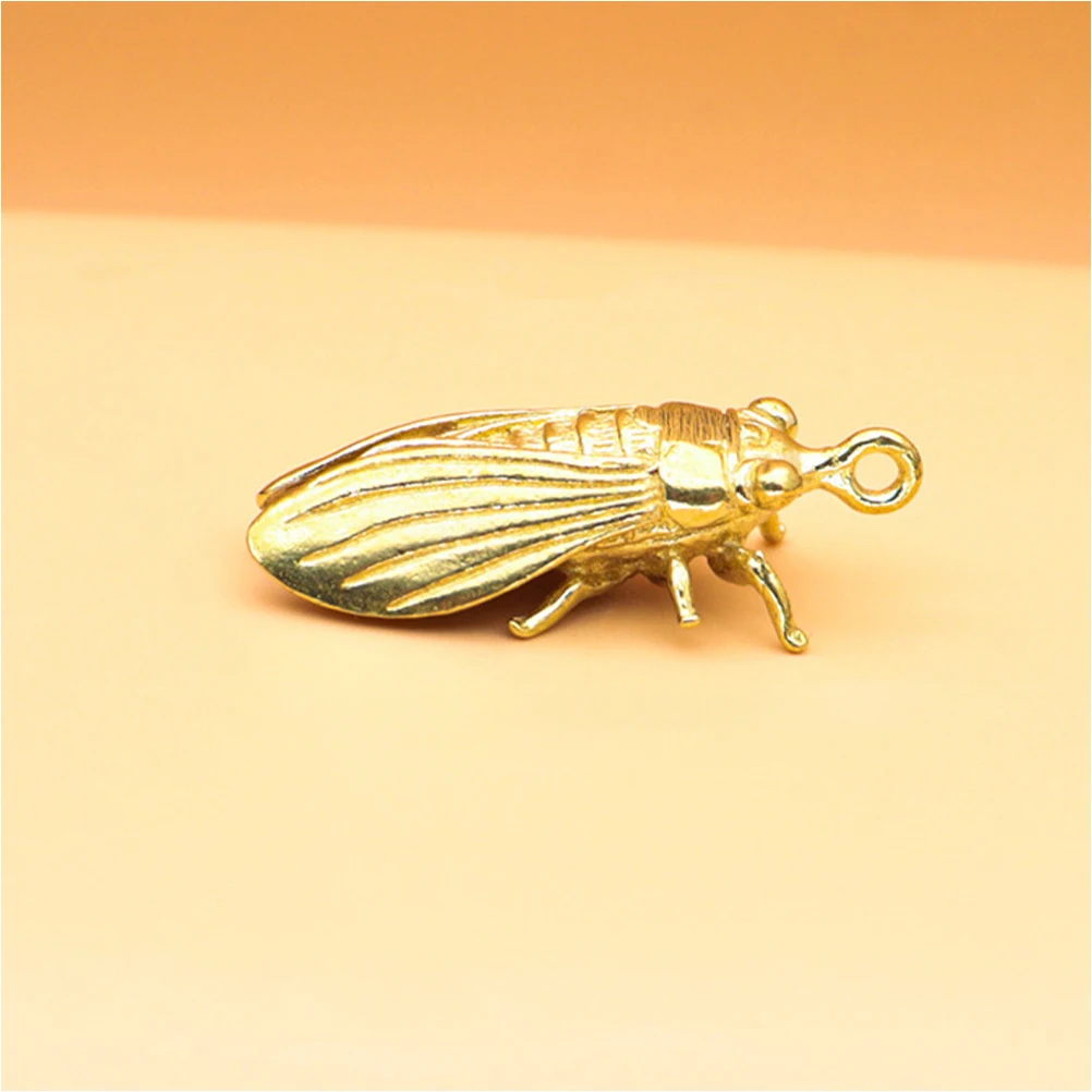 

3pcs Retro Brass Cicada Figurines Smooth Surface Desktop Decor For Living Room Coffee Table Animal Statues Home Ornament