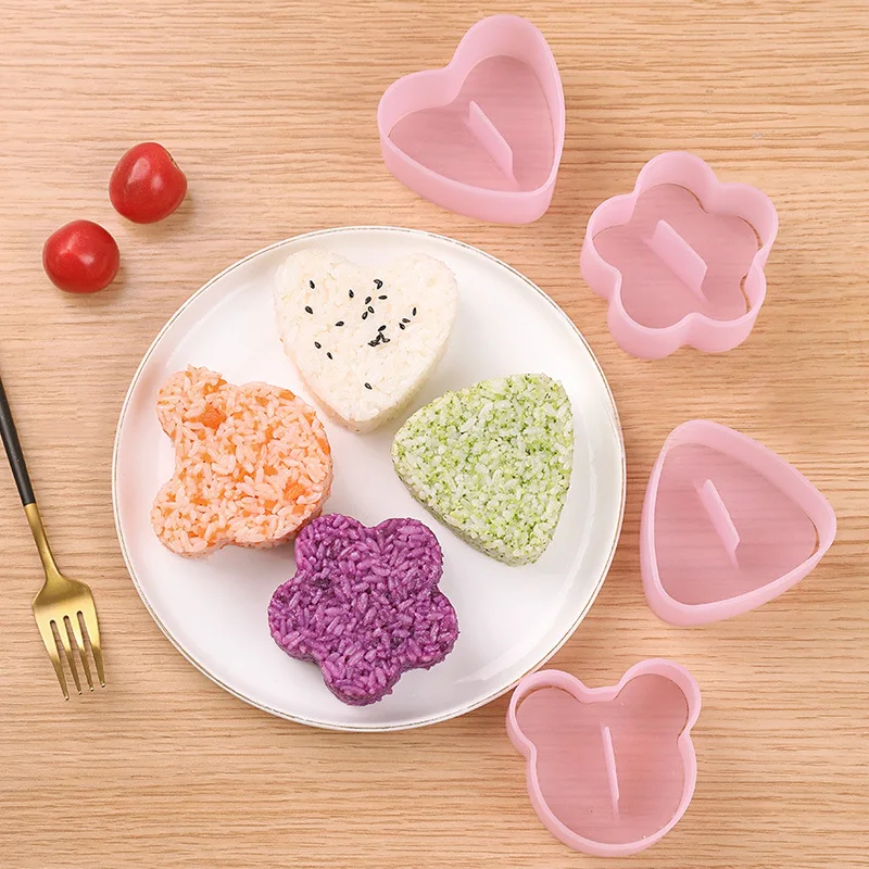 Children's complementary food bento tool DIY sushi mould love plum blossom bear thousand layer Rice and vegetable roll mould