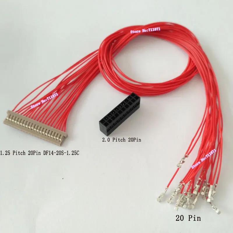 Full Cable 20P 20Pin DF14 DIY Custom Lcd Screen cable Cord 20 Pin DF14-20S-1.25C 2.0 Pitch 2*10 20Pin DIY LVDS Screen Line Wire