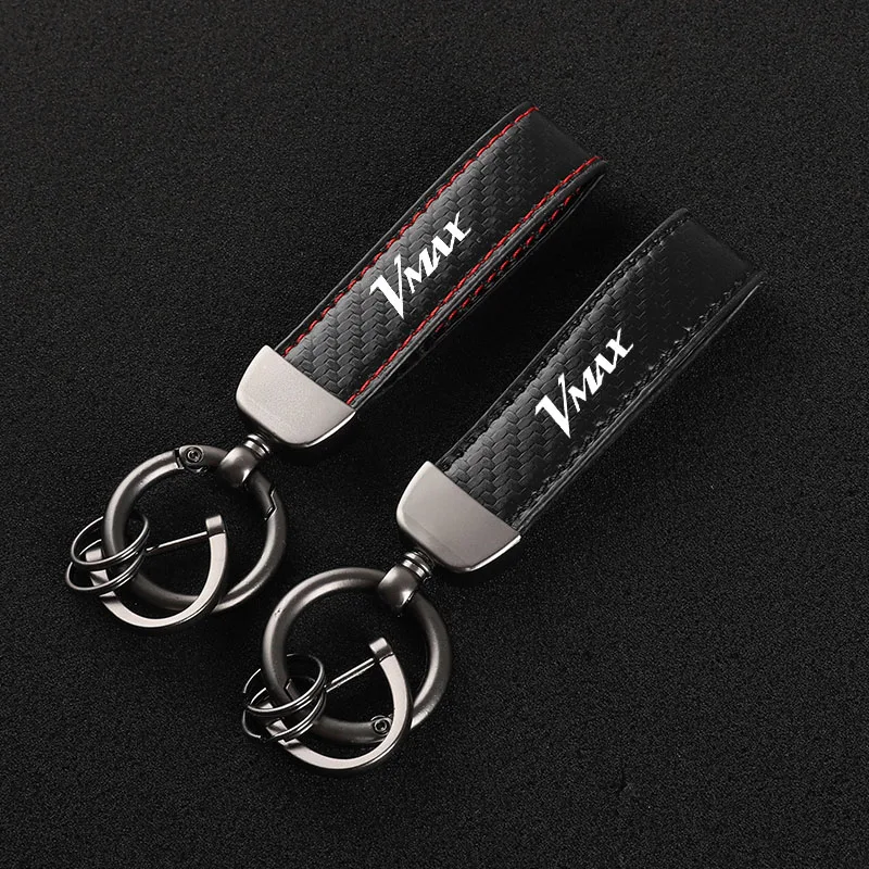 High-Grade Carbon Fiber Motorcycle Keychain Holder Keyring for Yamaha VMAX 1200 VMAX 1700 VMAX1200 VMAX170 Accessories