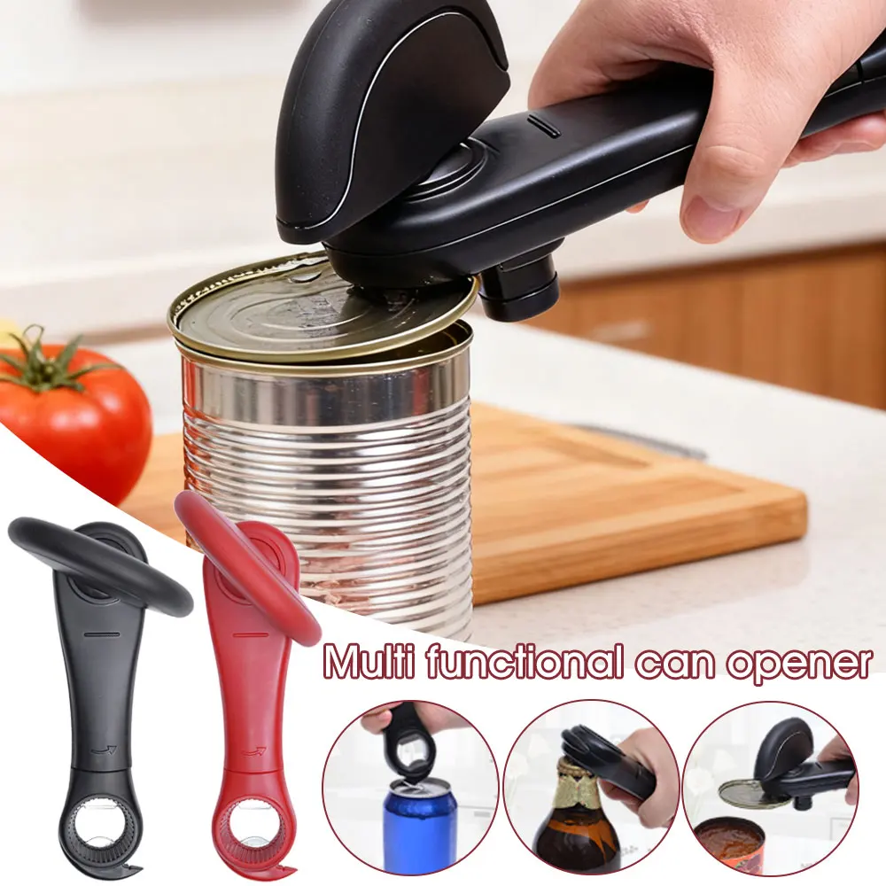 قطع آمنة من الفولاذ المقاوم للصدأ فتاحات علب يدوية متعددة الوظائف سهلة الاستخدام قاطع بدون شرائح فتاحة يدوية أدوات المطبخ المنزلية