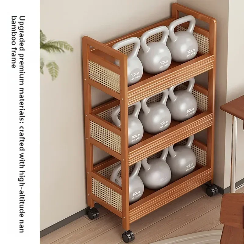 household Goods Shelf Multi-layer Storage Rack, Trolley Floor Mobile Household Sundries Storage Rack, Snack Rack